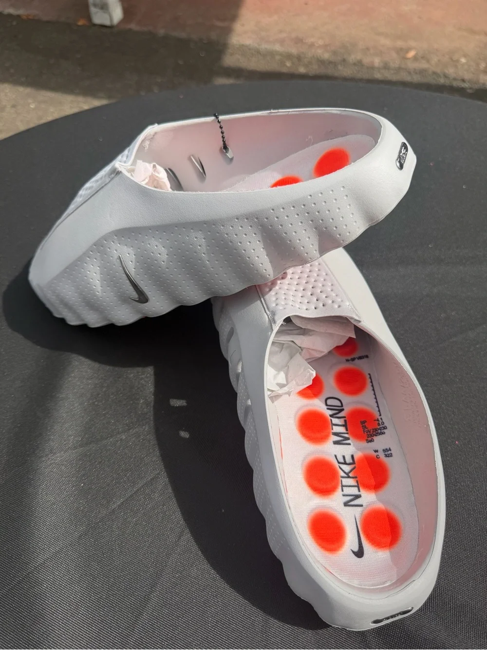 Minds 001 White Slip-On Comfort Clog with orange Nodes
